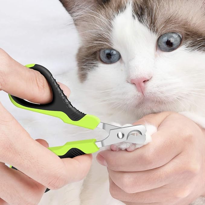 VICTHY 100pcs Cat Nail Caps with Clipper Set, Pet Cat Nail Clipper Cat Nail Covers for Cat with Adhesive and Applicators Size Large (5 Colors)