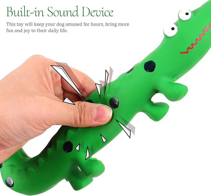 Angoily Squeaky Dog Cat Toy Puppy Toys Interactive Tough Play Fetch, No Stuffing, Small, Medium, Large Pet Breed, Reduce Separation Anxiety, 9.5 Inch (Latex Lizard)
