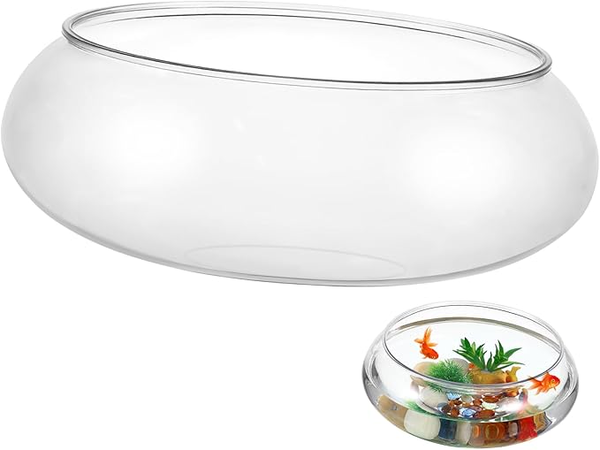 Toddmomy Transparent Desktop Aquarium Tank 9.52X9.52X3.93In Clear Betta Fish Bowl for Plants and Aquatic Pets Home Office Decorative Landscape Fish Tank