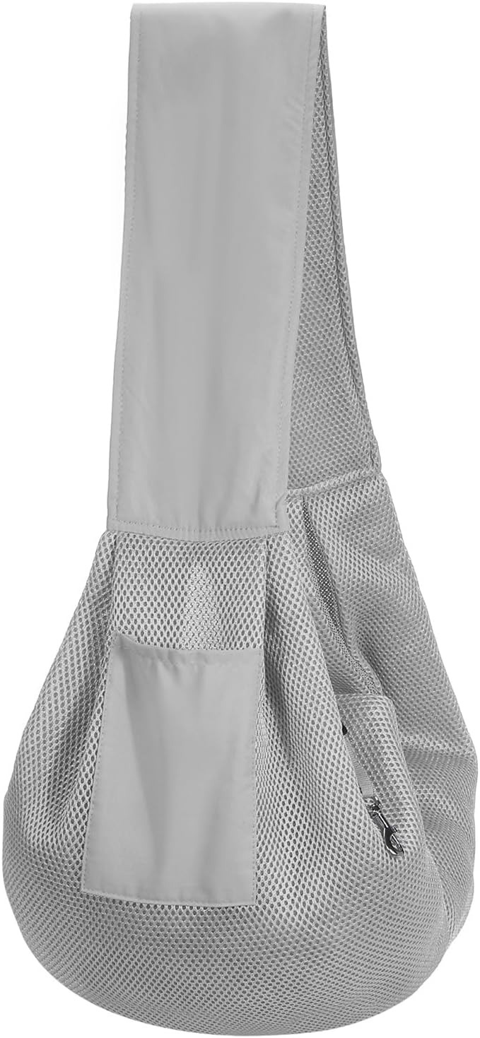 Dog Sling Carrier for Small Dogs and Cats Up to 16.5 Lbs, Breathable Thick Shoulder Strap Pet Crossbody Shoulder Bag, (Gray, 1 Pcs) Intended for Outdoor/Camp/Travel