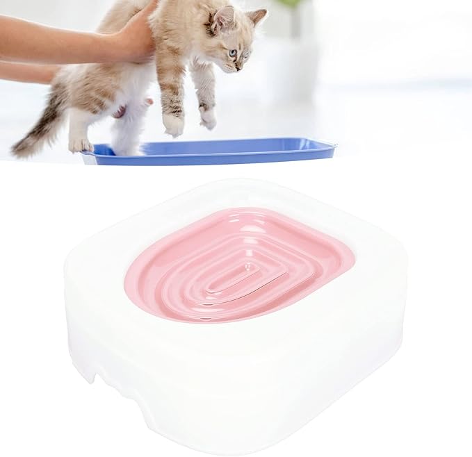 Luqeeg Cat Training Kit - Professional Reusable Toilet Trainer, Urinal Seat with Extra Blue Tray, Recess Design Facilitates Tray Removal