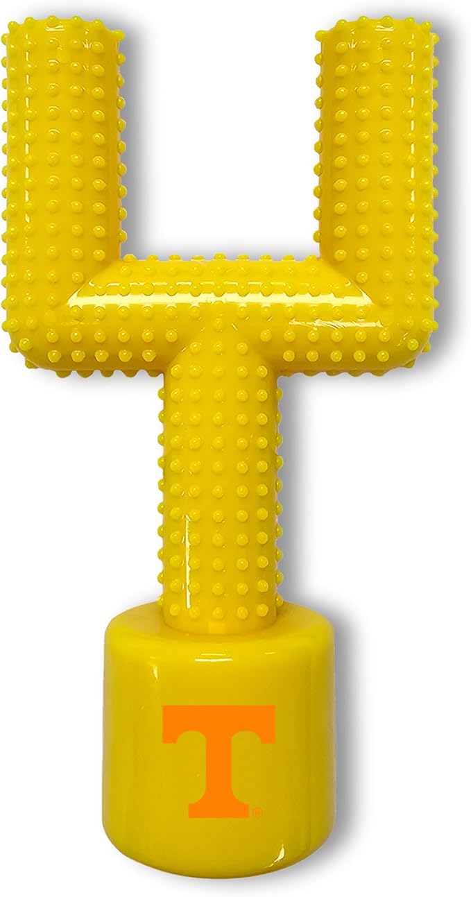 NCAA Tennessee Volunteers Mega-Chew Hard Nylon Bacon-Flavored Dog Bone Football Goal-Post Chew Toy. Interactive, Tasty & Fun Dog Chew Toy. Indestructible, Strong, Tough & Durable Pet Chew Toys