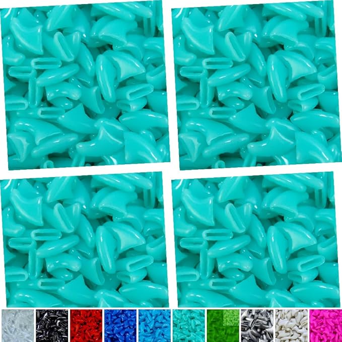 zetpo 80 pcs Cat Nail Caps | Cat Claw Covers | with Adhesives and Applicators (Turquoise, Medium)