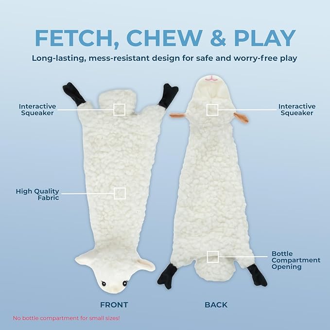 Best Pet Supplies Squeaky Dog Toys with Soft Durable Fabric for Small, Medium and Large Pets Interactive Toy for Indoor Play, Supports Active Biting and Play - Sheep, Cow, Small