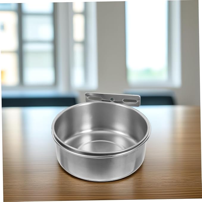 BESPORTBLE Bird Parrot Feeding Bowl Stainless Steel Water and Food Dish for Cockatiel Conure Parakeet and Lovebirds Easy to Holder for Bird Cage Feeding
