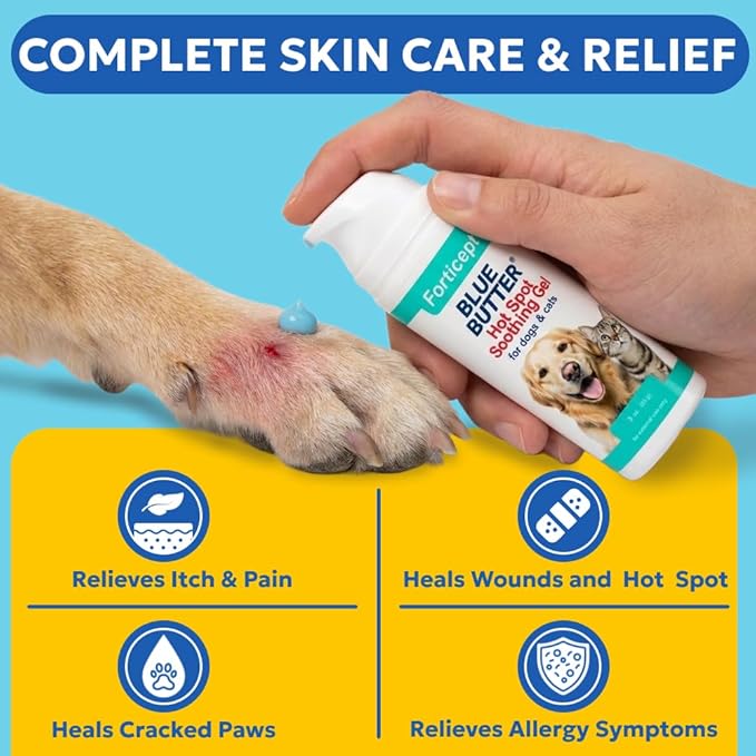 Forticept Dog and Cat Wound Care Cream, Heals Wounds, Hot Spot Treatment for Dogs and Cats, Soothes Inflammation, Prevents Infection, Treats Bites, Scratches & Skin Ulcers 3 oz