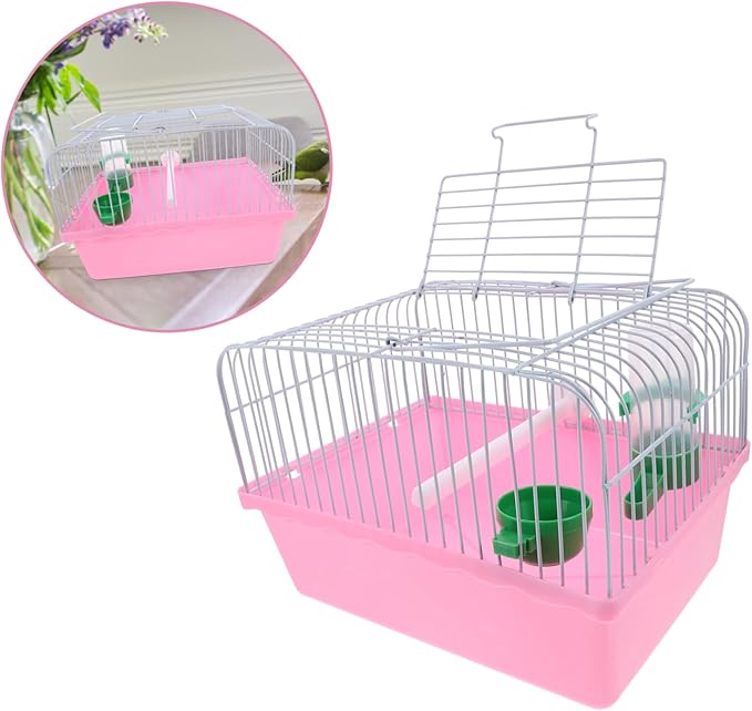 Milisten Portable Bird Cage for Lovebirds Spacious Travel Carrier with Perch Food Box Waterer Lightweight Construction for Birds Pets