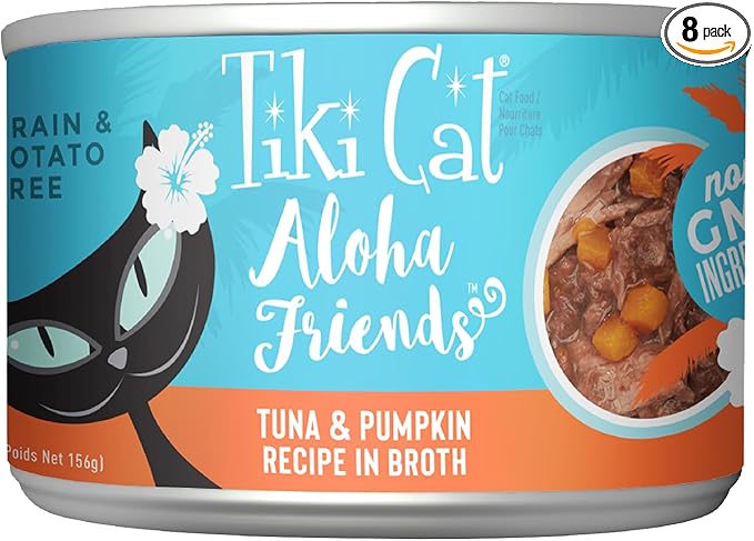 Tiki Cat Aloha Friends Wet Cat Food, Tuna & Pumpkin, 5.5 oz. Cans (8 Count)