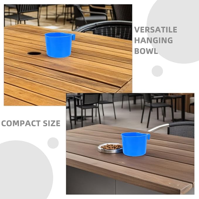 SUPVOX 8pcs Hanging Pet Feeding Bowls and Water Cups for Rabbits and Small Birds, Thickened Plastic Cage Food and Water Holder, 8.3x8.3x6cm, Blue, Suitable for Bird Cages and Rabbit