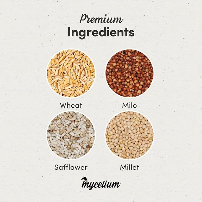Mycelium Organic Dove Feed (5 LB Bag) | Balanced Wild Bird Food for Doves, Pigeons & Ground-Feeding Birds | High-Energy Formula | Non-GMO, Clean & Debris-Free | Made in USA