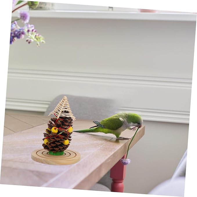 HANABASS Natural Pinecone Chewing for Parrots and Hamsters Durable Bird Cage for Teeth Grinding Engaging Design for Conures Parakeets and Cockatoos