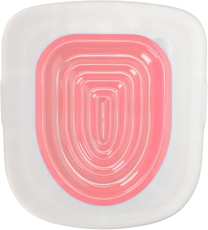 Cat Toilet Training Kit Universal Reusable Environmentally Friendly Pet Cleaning (White Tray, 1 Pink Inner Support)