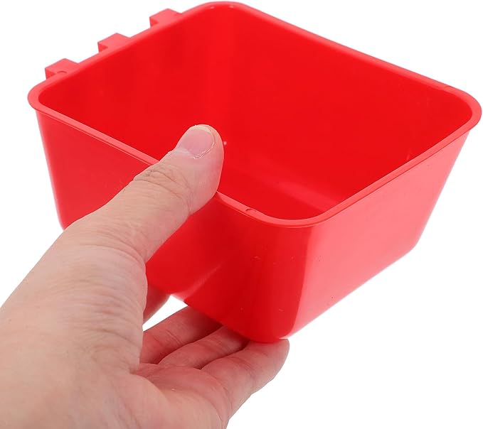 6pcs Hanging Bird Cage Feeder Cups with Clamps Red Small Feeding Bowls for Parrots Chicken Coop Poultry Rabbit Indoor Water and Food Dispenser