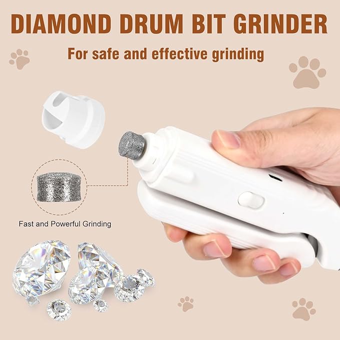 2-in-1 Dog Nail Grinder &Dog Nail Clippers with Light，Cat Nail Clippers ，Ultra-Quiet, USB Rechargeable, Multiple Grinding Methods, and Splash Guard for Large Medium Small Dogs Cats Pets(Green)