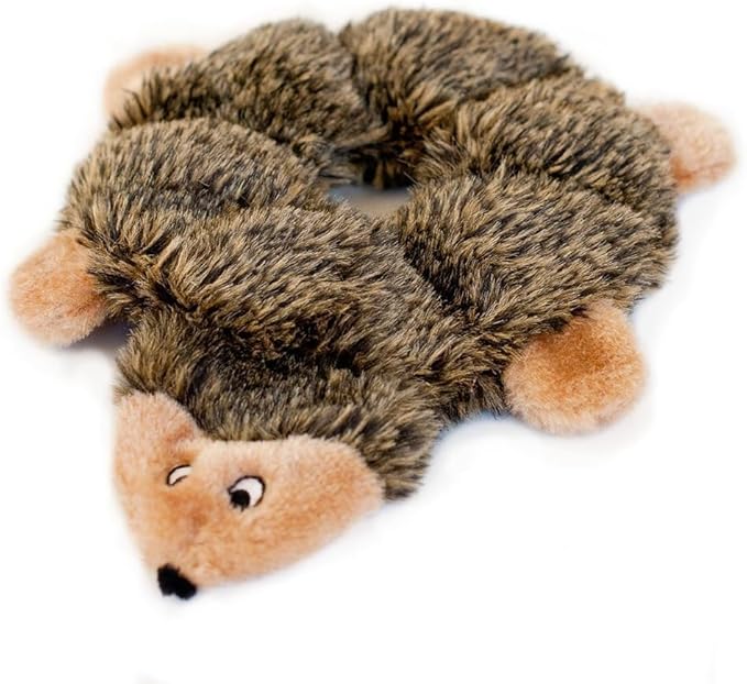 ZippyPaws - Loopy - No Stuffing Squeaky Plush Dog Toy - for Small and Medium Dogs - Hedgehog - 3 Pack