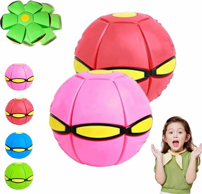 Dual-Form Magic & Flying Saucer - Switchable Bouncing Ball Toy with 6 LED Lights, Bouncing Ball Toy, Magic Balls, Automatic Rotating Rolling Balls Toys for Indoor