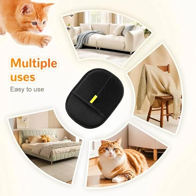 2026 Cat Hair Remover Glove, Electrostatic Pet Hair Removal Glove for Cats & Dogs,Upgraded Animal Fur Removal Tool ,Reusable Magic Brush Pet Hair Remover Tool for Laundry, Couch, Carpet, Car Seat