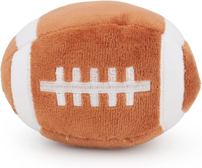 Dog Toys Balls - Chewable Plush Rugby for Dogs, Soft Pet Squeaky Ball Stuffed with Fluffy, Durable Indoor & Outdoor Dog Puzzle Toy, Birthday for Puppy Small & Medium Breeds