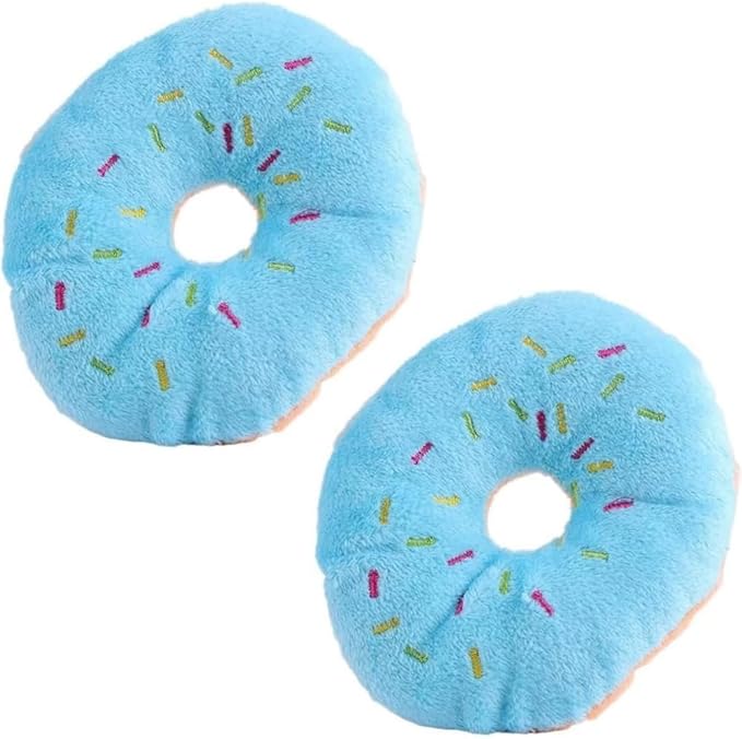 Donut Shape Plush Pet Toy, Lovely Donut Squeaky Squeaking Sound Toy for Squeaky Plush Dog Toy Chew, Pet Supplies