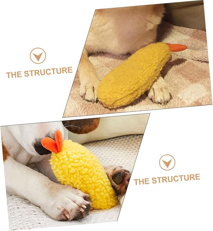 Dog Vocalizing Plush Chew Toy 2 Pack for Healthy Teeth and Gums Interactive Pet Comfort Plaything for Cats and Dogs 5.11X2.36X1.96 Inches