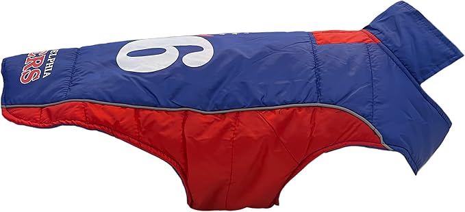 NBA Philadelphia 76ers Puffer Vest for Dogs & Cats, Size Small. Warm, Cozy, and Waterproof Dog Coat, for Small and Large Dogs/Cats. Best NBA Licensed PET Warming Sports Jacket