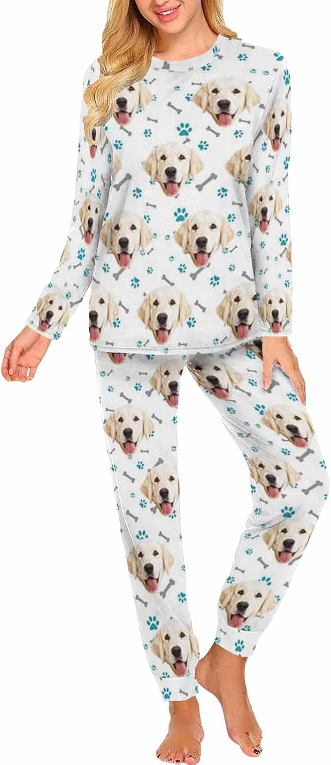 MyPupSocks Custom Face Pajamas Sets for Women, Personalized Photo Sleepwear XS-XXL