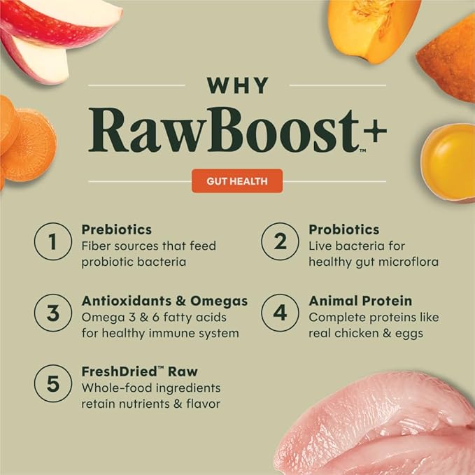 Instinct RawBoost Gut Health, Natural Dry Dog Food with Freeze-Dried Pieces, Whole Grain Recipe- Real Chicken and Brown Rice, 3.5 lb. Bag