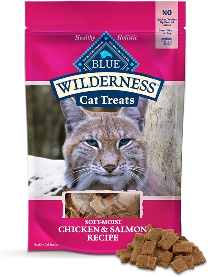 Buffalo Wilderness Soft Moist, Grain Free, Cat Treats, Variety Pack - 3 Flavors 2 Pack (Chicken & Trout, Chicken & Salmon, Chicken & Turkey) - 2 Oz