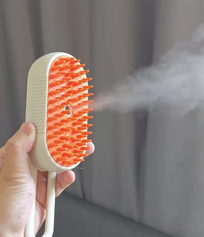 Easy Self-Cleaning Pet Steam Brush with 360° Rotating Arm for Long and Short Hair Cats and Dogs Grooming Supplies Steam Brush for Shedding (One Size, 4, Count)