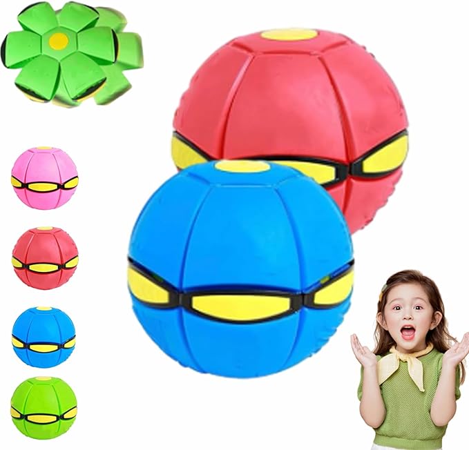 Dual-Form Magic & Flying Saucer - Switchable Bouncing Ball Toy with 6 LED Lights, Bouncing Ball Toy, Magic Balls, Automatic Rotating Rolling Balls Toys for Indoor
