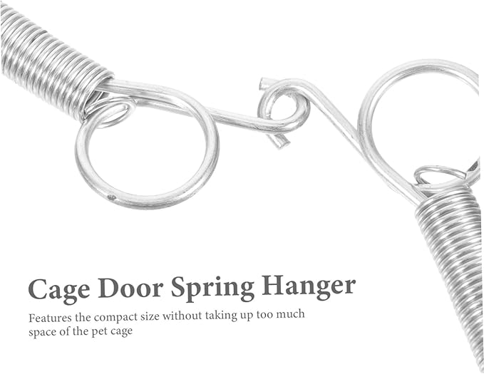 Bird Cage Door Spring Hanger Pet Cage Door Hook Fixed Latch for Rabbit Chicken Pigeon Parrot Cages