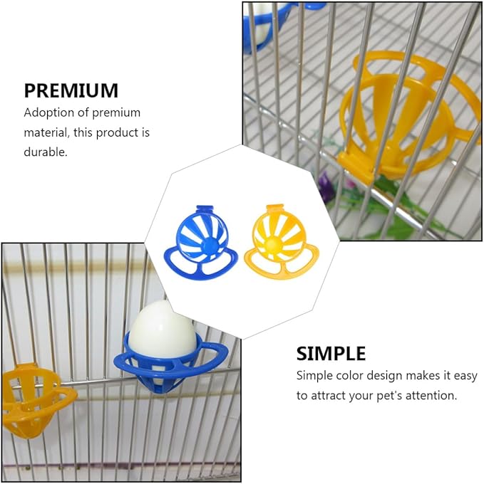 KALLORY 2pcs Parrot Feeding Bowls Pet Basket Food Basin for Birds Cage Mounted Vegetable Fruit Holder Suitable for Parrots and Small Birds Random Color