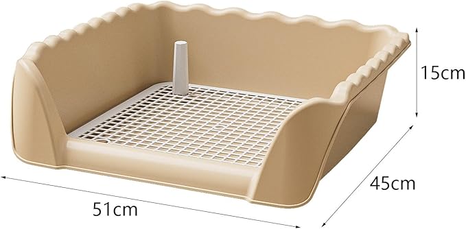 Dog Toilet Potty Trainer Pet Litter Pan with Post Training Tray for Puppy Rabbit Pets Indoor Outdoor Use 20.08 x 17.72 x 5.91 Inch- Coffee