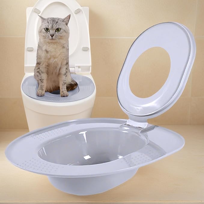 Cat Toilet Trainer Kit - Portable Litter | Reusable Cat Litter Toilet Training Kit with Urinal Potty, Easy to Clean, Ideal for Kittens, Pets, Home, Travel, RV, Apartment & House Use