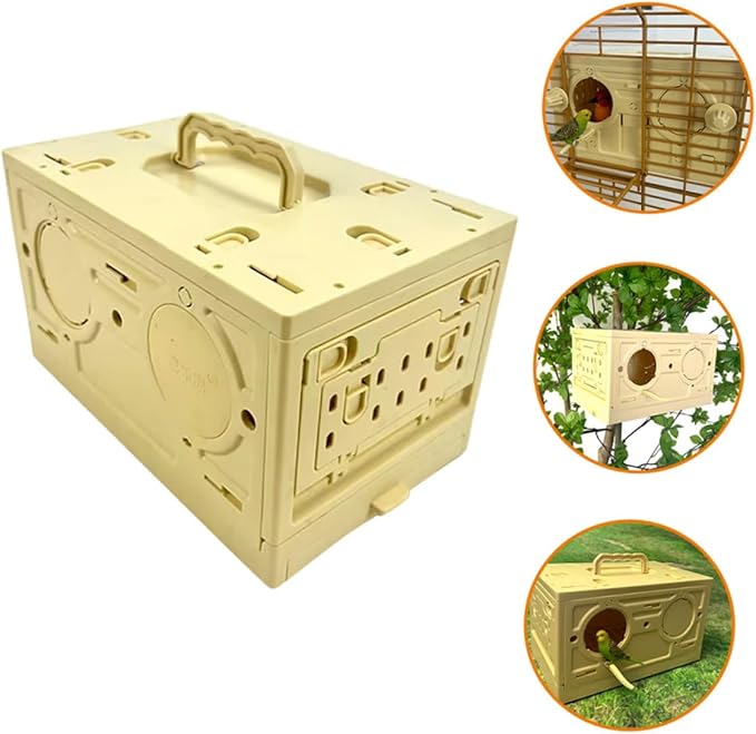 Sosoport Portable Bird Cage Multifunctional Pet Cage for Animals Convenient Travel Carrier for Birds and Pets Lightweight Plastic Design Light
