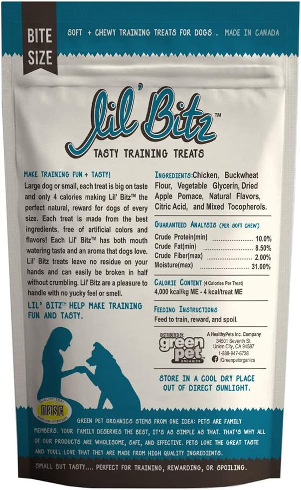 Soft & Chewy Training Treats for Dogs, Bite Size Reward Treats for Training & Positive Reinforcement, Grain Free Treats Made with Real Chicken, Flame Roasted Chicken Flavor, 12 Pack (4 oz Each)