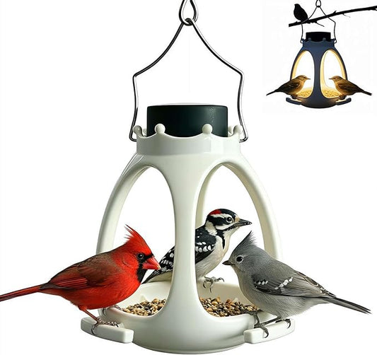Solar Bird Feeder for Outdoors Hanging,2026 New Crown Wild Bird Feeders for Outside,Weatherproof Bird Houses for Backyard Birding & Wildlife Decor