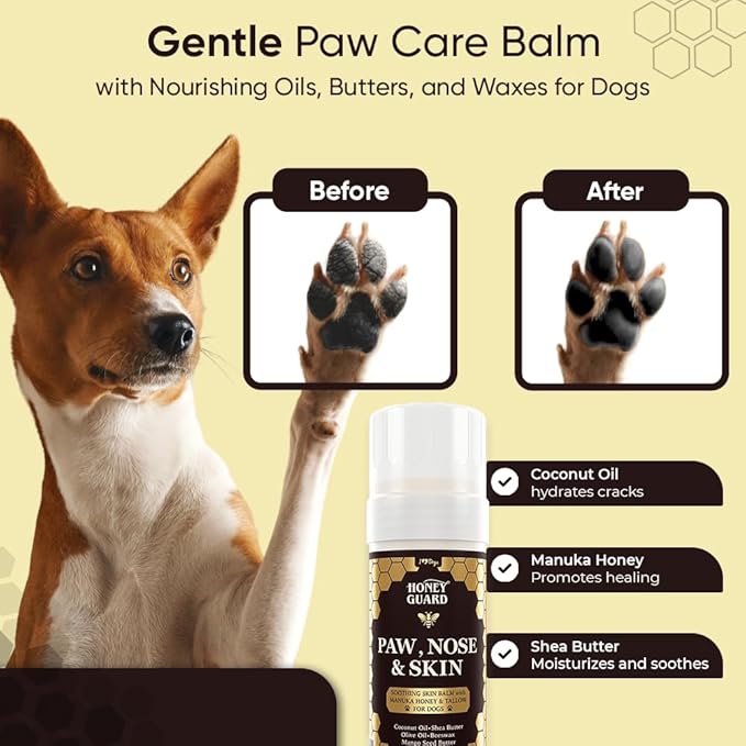 iHeartDogs Honey Guard Paw, Nose & Skin Dog Healing Balm - Manuka Honey, Tallow, Shea Butter & Mango Seed Oil - 2oz