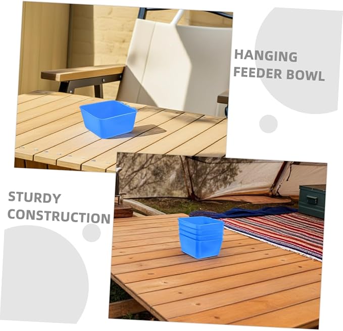 GANAZONO 6pcs Rabbit Food Bowl and Bird Water Cup Set Hanging PET Feeding Bowls for Small Animals Sturdy 12.5 * 9.5 * 6CM Suitable for Bird Cage and Rabbit Hutch