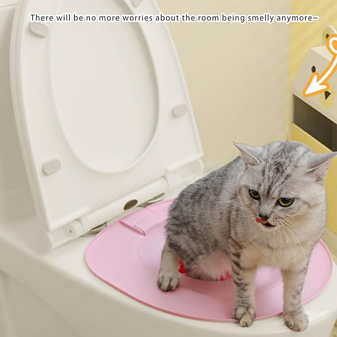 Cats Toilet Training Kit, Reusables Cats Toilet Training Steps-by-Steps Litter Systems with Balanced Base, Easy Disassembly in Flexible Layouts