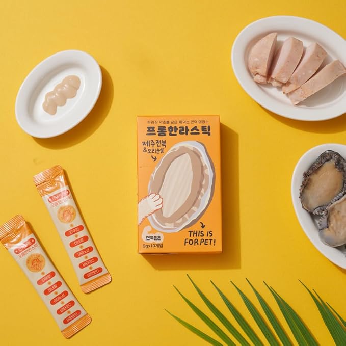 Generic FROMHALLA Stick Jeju, Puree Sticks for Dogs & Cats, Pet Treats, Grain-Free, 9g x 10 Sticks (9g x 10 Sticks, Jeju Abalone Fillet)