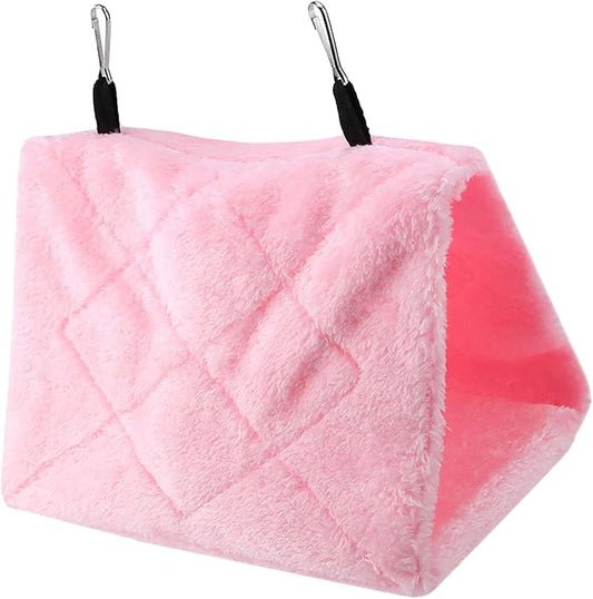 CHICIRIS Bird Hanging Tent Soft Plush Cozy Bird Hammock Winter Warm Pet Toy for Small Medium Birds (M) Indoor Use