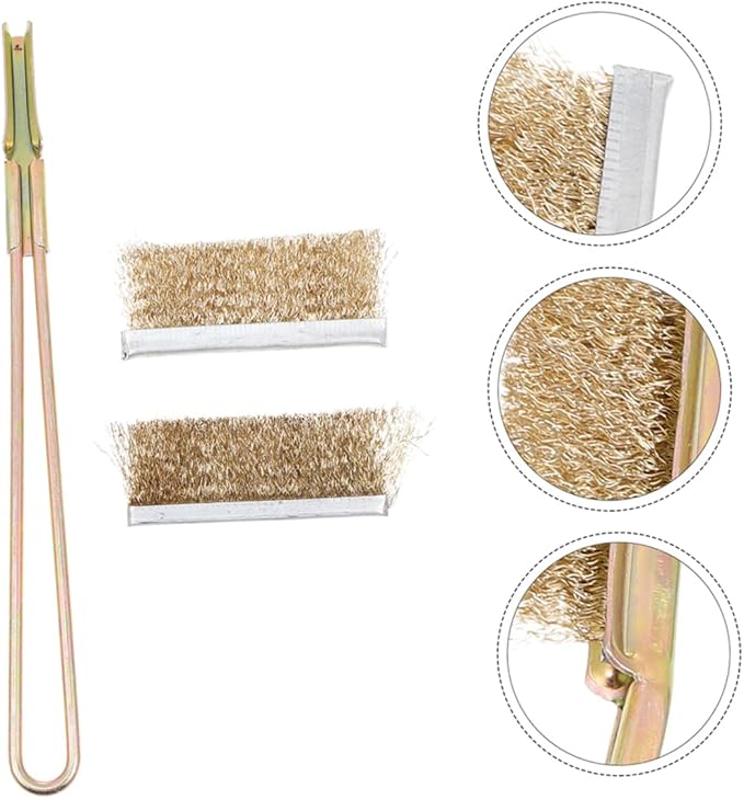 MERRYHAPY 1set Professional Bird Cage Brush with Handle Steel and Dense Bristles for Thorough Cleaning of Cages Trays Rungs and Accessories for Animals