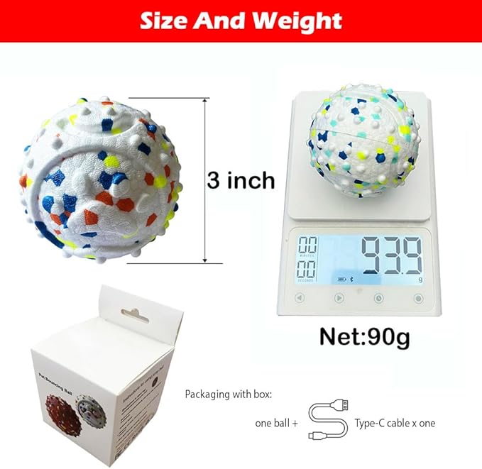 Electric Interactive Dog Toy Ball, Automatic Active Rolling Balls for Small Medium Dogs, Self Moving Bouncing Jumping Rechargeable Funny Pet Toys for Boredom Puppy Cat Kitten Indoor Outdoor