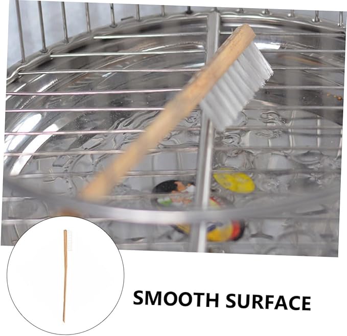 VANZACK 1pc Bird Cage Cleaning Brush Handle Tool for Easy Cleaning of Bird Cages and Bristle Material for Parrots Cockatiels and Other