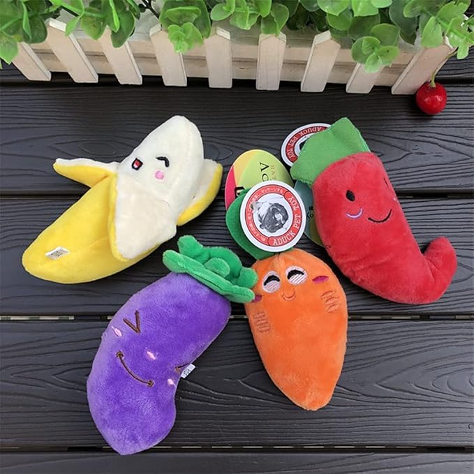 Banana Plush Pet Toy Puppy Dog Cat Squeak Chewing Interactive Toy Pet Training Supplies Molar Interactive Play Scratch Squeaky Chew Toy for Pets