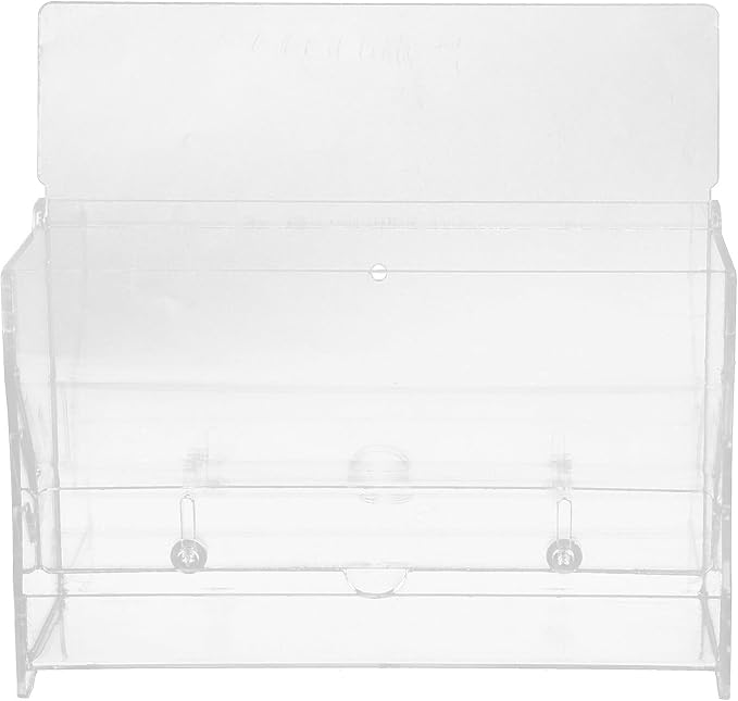 Amosfun Automatic Acrylic Chicken Feeder Bowl Medium Food Container Gravity Feeding Tray for Parrots Cockatiels and Small Birds Cage Use