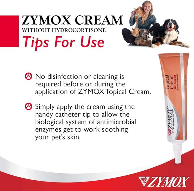Pet King Brands ZYMOX Veterinarian Strength Topical Cream for Dogs and Cats, 1oz