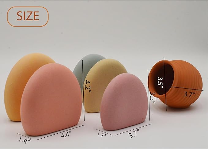 Pastel Ceramic Fish Tank Decorations, Aquarium Decorations, Modern Fish Tank Decor, Dome-Shaped Aquarium Ornaments in Pink, Blue, Yellow, Terra Cotta, Multi-Color Set for Aquatic Habitat