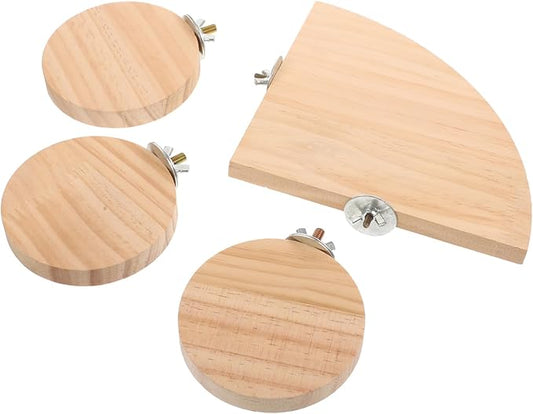 Abaodam 4Pcs Hamster Stand Platform Chinchilla Cage Accessories Parrot Perch Bed for Bird Cage PET Habitat Platform Non-Slip Design Suitable for Small Animals